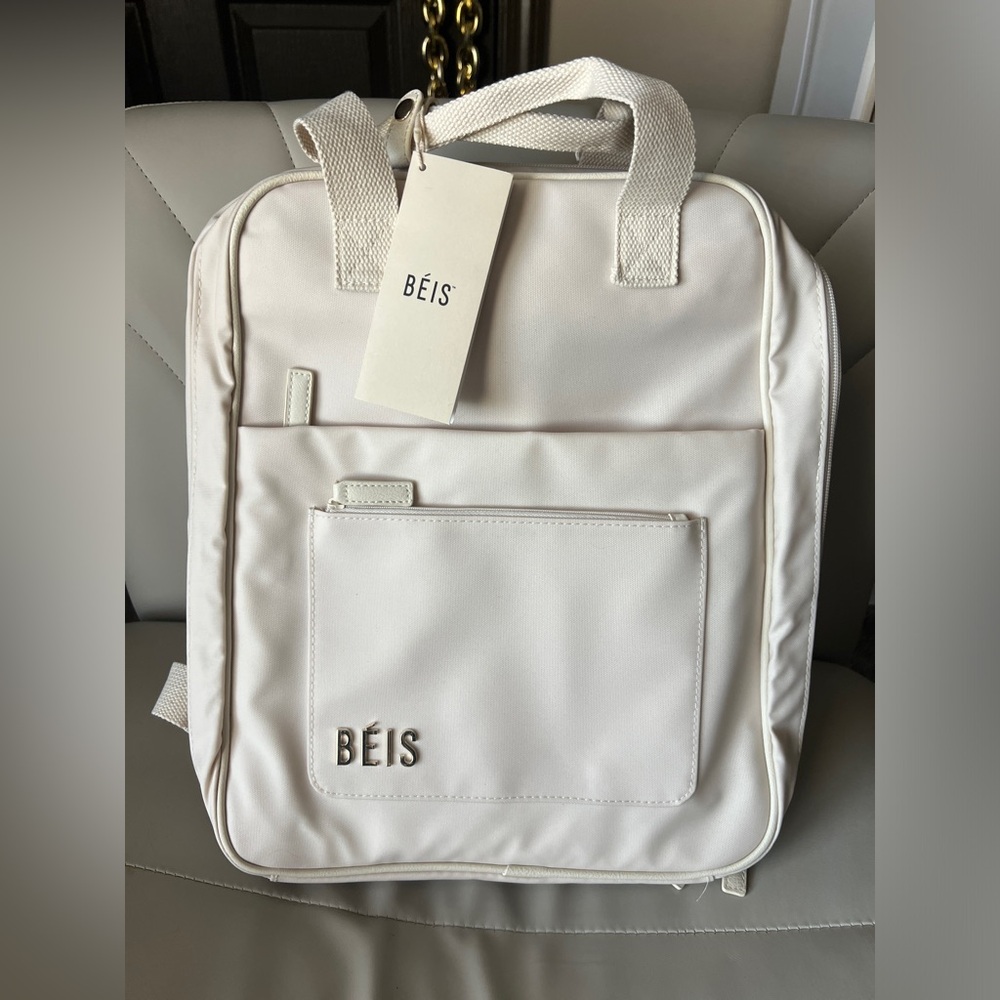 BEIS Expandable Backpack in Beige